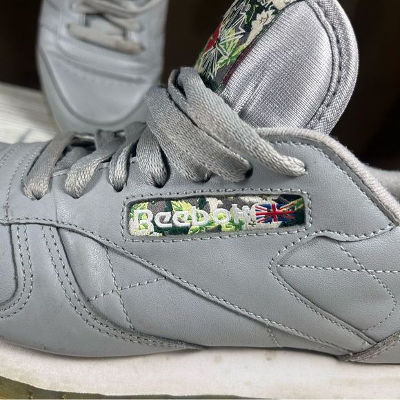 Reebok Classic Gray Leather Low Top Athletic Sneaker Shoe Womens 9.5 - Picture 5 of 11